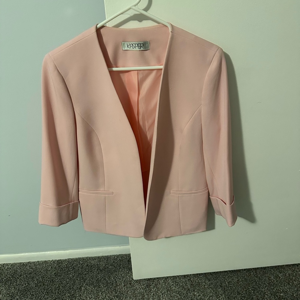 Kasper Women's Light Pink Open-Front Blazer 10P